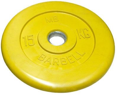 Блин "Стандарт" обрезиненный желтый MB 15 кг ф50 мм