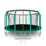 Батут ARLAND премиум 16FT (4,88 м) с внутренней страховочной сеткой и лестницей (Dark green) 