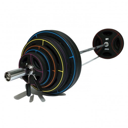 Штанга олимпийская наборная 180 кг OFT премиум (диски 50 мм с 4 хватами DPU, гриф 220 см)