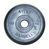 Диск 1,25 кг ATLET обрезиненный 26 мм MB BARBELL