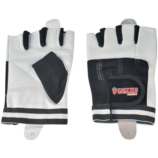 Атлетические перчатки GRIZZLY Fitness Weigthlifting and Exercise размер S, кожа, черный/белый
