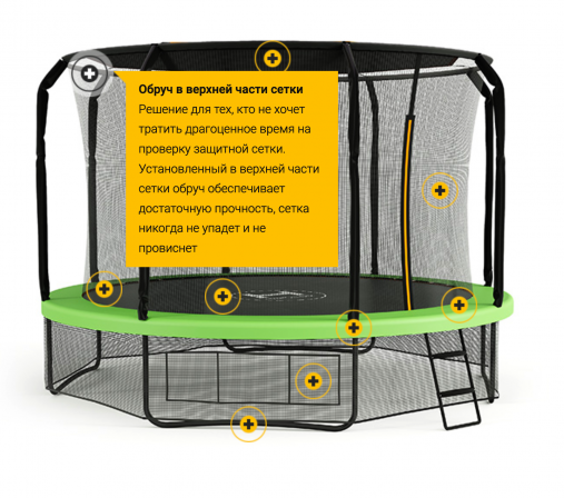 Батут Hasttings Sky MAX Game (3,05 м) 10FT с внутренней сеткой на Zip-молнии, тент и баскетбольный набор в комплекте