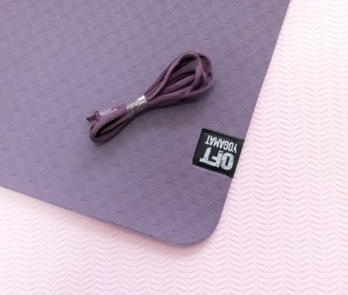 Мат для йоги 6 мм двухслойный темно-фиолетовый светло-фиолетовый Original Fit.Tools
