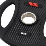 Диск олимпийский обрезиненный с двумя хватами 5 кг REBEL