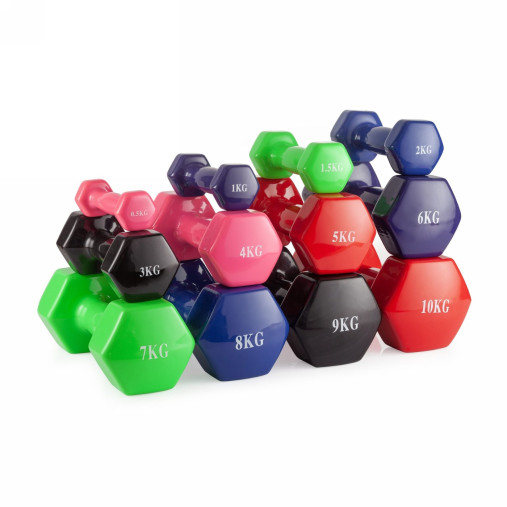 Гантель неразборная 7 кг. винил (2 штуки) VictoryFit VF-DV070-2