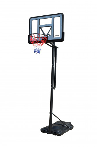 Баскетбольная стойка мобильная Proxima 44, арт. S021 поликарбонат/ баскетбольный щит с кольцом/ высота от 230 до 305 см./ объем до 125 литров