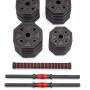Гантели гексагональные разборные с грифом, 30 кг. (2 шт. х 15 кг.) VictoryFit VF-DН300