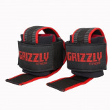 Ремень для тяги GRIZZLY Super Grip Deluxe Pro Weight Lifting Straps пара, нейлон, черный/красный
