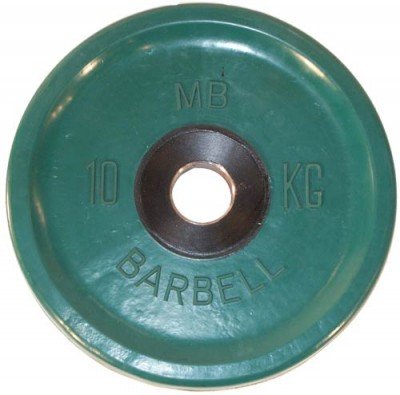 Блин обрезиненный зеленый MB 10 кг ф50 мм Евро - Классик