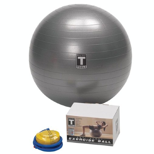 Мяч гимнастический Ø55 см серый с насосом Body-Solid 
