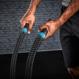 Тренировочный канат AEROBIS Battle Rope V2 длина 10 м, диаметр 30 мм, вес 5,3 кг, черный