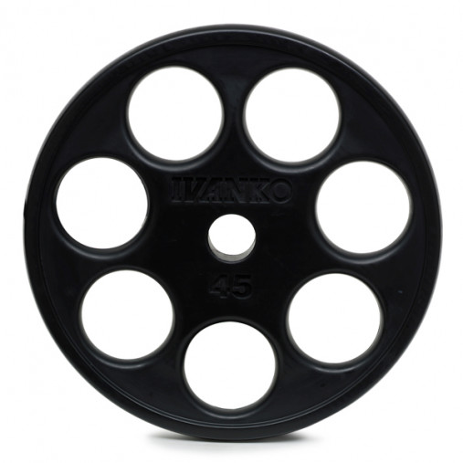 Олимпийский обрезиненный E-Z диск IVANKO ROEZH 25 кг, черный