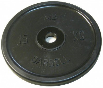 Блин обрезиненный черный MB 15 кг ф50 мм Евро - Классик