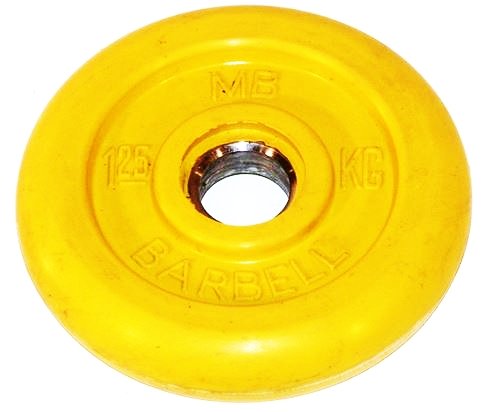 Блин "Стандарт" обрезиненный желтый MB 1.25 кг ф50 мм