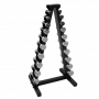 Хромированный гантельный ряд на 10 пар от 1 до 10 кг Bronze Gym ACD1-10