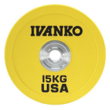 Бампированный диск IVANKO OBPX 15 кг (желтый)