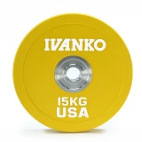 Бампированный диск IVANKO OBPX 15 кг (желтый)