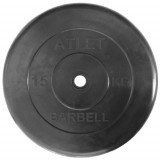 Диск 15 кг ATLET обрезиненный 51 мм MB BARBELL MB-AtletB51-15