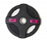 Диск олимпийский обрезиненный черный с двумя хватами 15 кг Original Fit.Tools ф50 мм