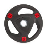 Диск 51 мм. полиуретановый с 3-мя хватами 15 кг VictoryFit олимпийский