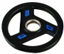 Олимпийский обрезиненный диск AeroFit 2.5 кг, черно-синий, с 3-мя хватами. Посадочное кольцо из нержавеющей стали, Ø 51,5 мм