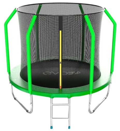 Батут с внутренней сеткой и лестницей EVO JUMP Cosmo 10ft диаметр 305 см зеленый