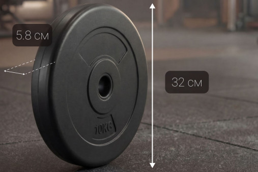 Диск 26 мм. пластиковый 10 кг VictoryFit VF-SPL26100