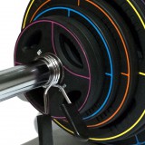 Диск олимпийский полиуретановый черный с четырьмя хватами 5 кг Original Fit.Tools ф50 мм