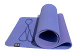 Коврик для йоги 6 мм двуслойный TPE фиолетово-сиреневый 183x61см