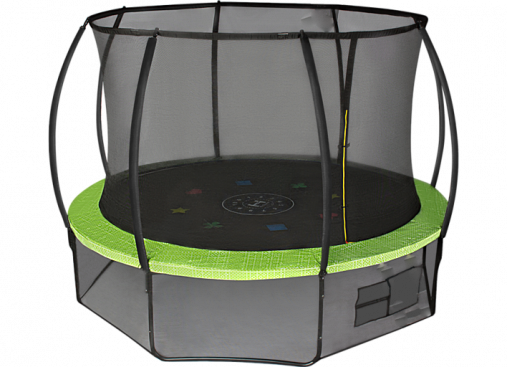 Батут Hasttings Air Game 12FT (3,66 м) с внутренней сеткой и двухсторонним защитным матом (зеленый/синий)