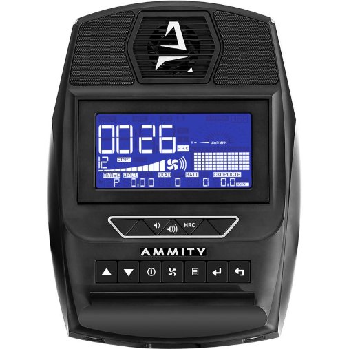 Русифицированный компьютер с большим контрастным LCD дисплеем позволяет выбрать необходимые параметры тренировки, подключать беспроводной кардиодатчик, использовать спортивные  приложения iOS/ANDROID и штатную акустику MP3