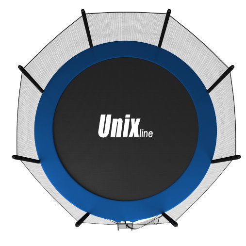 Батут пружинный UNIX 10 FT (3.05 м) с наружной сеткой, синий