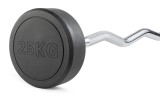 Штанга неразборная обрезиненная 25 кг. Изогнутый гриф VictoryFit VF-DX5250