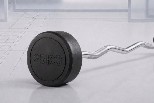 Штанга неразборная обрезиненная 25 кг. Изогнутый гриф VictoryFit VF-DX5250 Штанга неразборная обрезиненная 25 кг. Изогнутый гриф VictoryFit VF-DX5250
