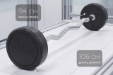 Штанга неразборная обрезиненная 25 кг. Изогнутый гриф VictoryFit VF-DX5250