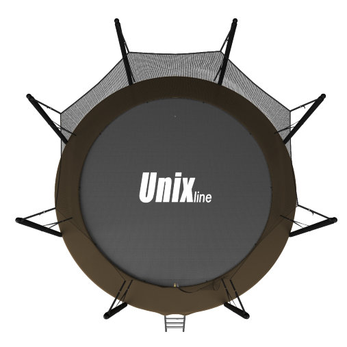 Каркасный батут UNIX line 8 ft (2.44 м) Black&Brown (inside) с внутренней защитной сеткой