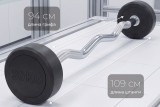 Штанга неразборная обрезиненная 30 кг. Изогнутый гриф VictoryFit VF-DX5300