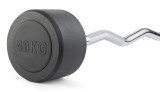 Штанга неразборная обрезиненная 40 кг. Изогнутый гриф VictoryFit VF-DX5400