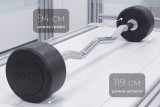 Штанга неразборная обрезиненная 40 кг. Изогнутый гриф VictoryFit VF-DX5400