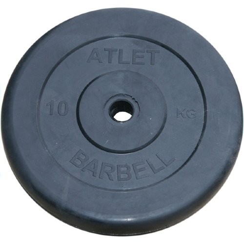 Набор обрезиненных дисков, черные MB Barbell, D-51 мм, 1,25-25 кг, АТЛЕТ (общий вес 157,5 кг)