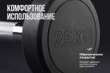 Штанга неразборная обрезиненная 20 кг. Прямой гриф VictoryFit VF-DX4200