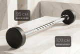 Штанга неразборная обрезиненная 20 кг. Прямой гриф VictoryFit VF-DX4200