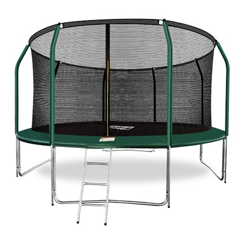 Батут ARLAND премиум 14FT с внутренней страховочной сеткой и лестницей (Dark green)