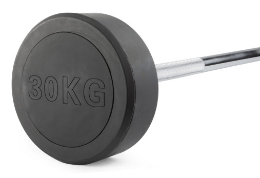 Штанга неразборная обрезиненная 30 кг. Прямой гриф VictoryFit VF-DX4300