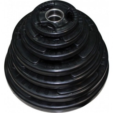 Набор черных обрезиненных дисков ZSO, D-51 мм, 1,25-25 кг, с хватами (общий вес 157,5 кг) 7 пар