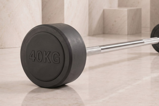 Штанга неразборная обрезиненная 40 кг. Прямой гриф VictoryFit VF-DX4400