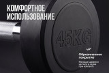 Штанга неразборная обрезиненная 45 кг. Прямой гриф VictoryFit VF-DX4450