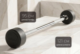 Штанга неразборная обрезиненная 45 кг. Прямой гриф VictoryFit VF-DX4450