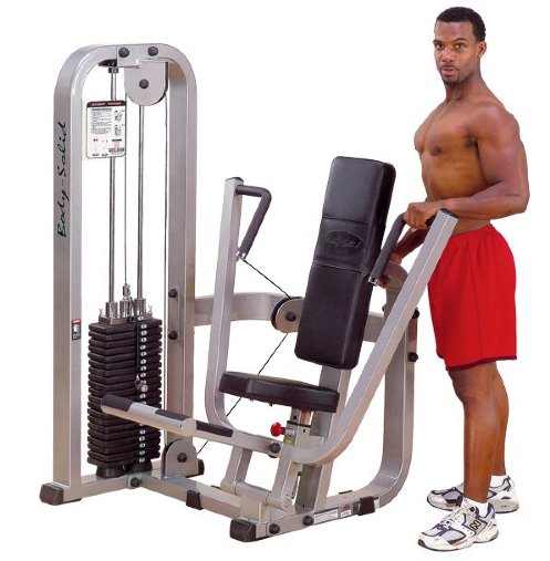Body Solid SBP100/G3 - профессиональный блочный тренажер - жим от груди сидя серии ProClub Line c весом стека в 141 кг.