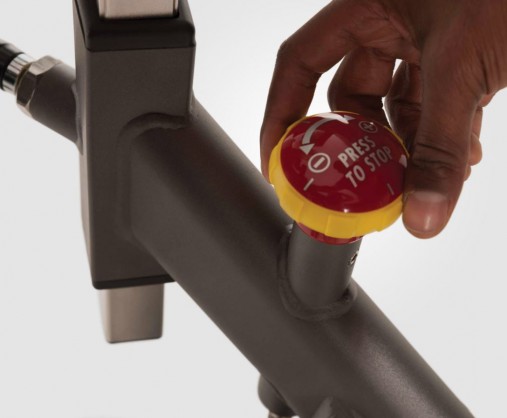Колодочная нагрузка с ременным приводом и кнопкой бесшаговой регулировки нагрузки с возможностью экстренной остановки